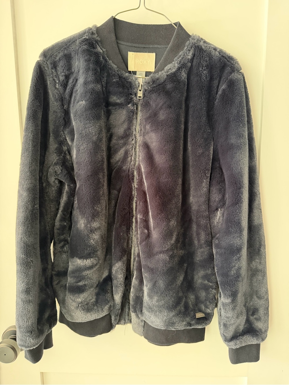 Roxy Women's Plush Bomber Jacket - Navy